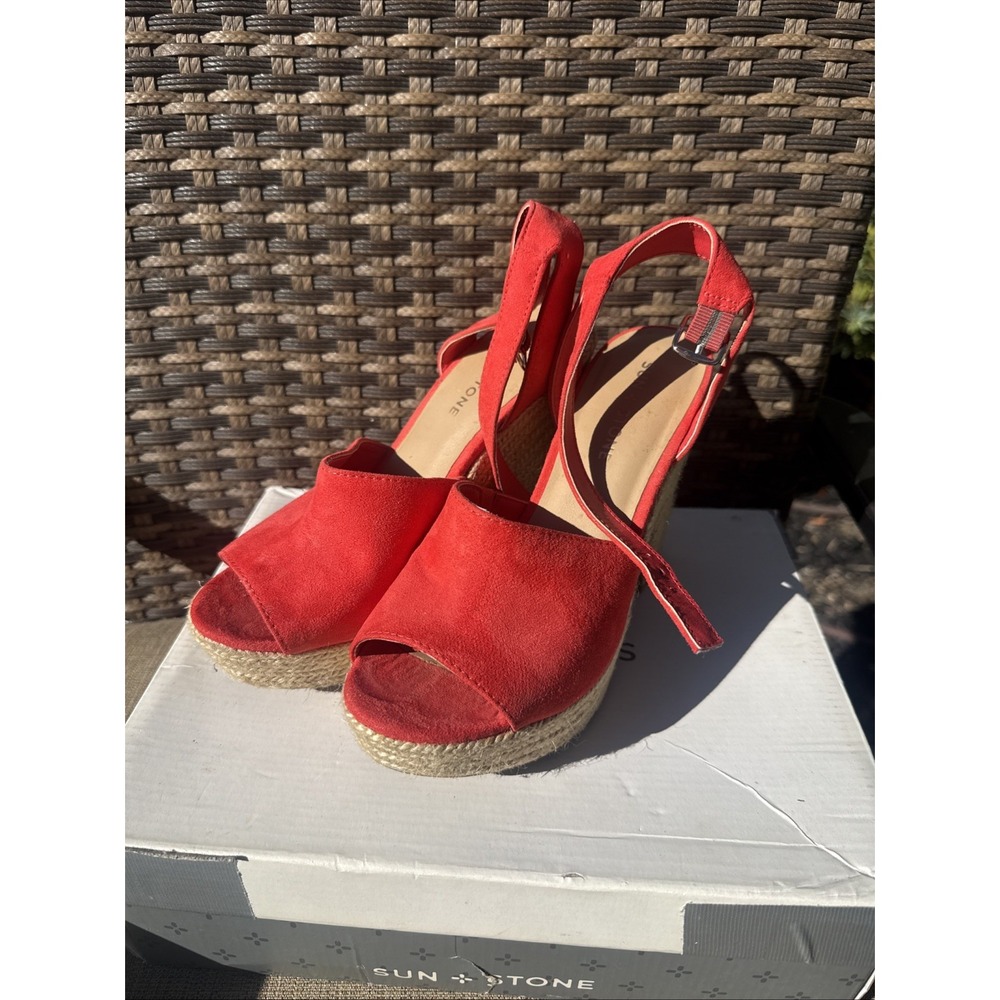 Sun + Stone Fey Espardrilles Coral 6m 10009065100 Platform Women's